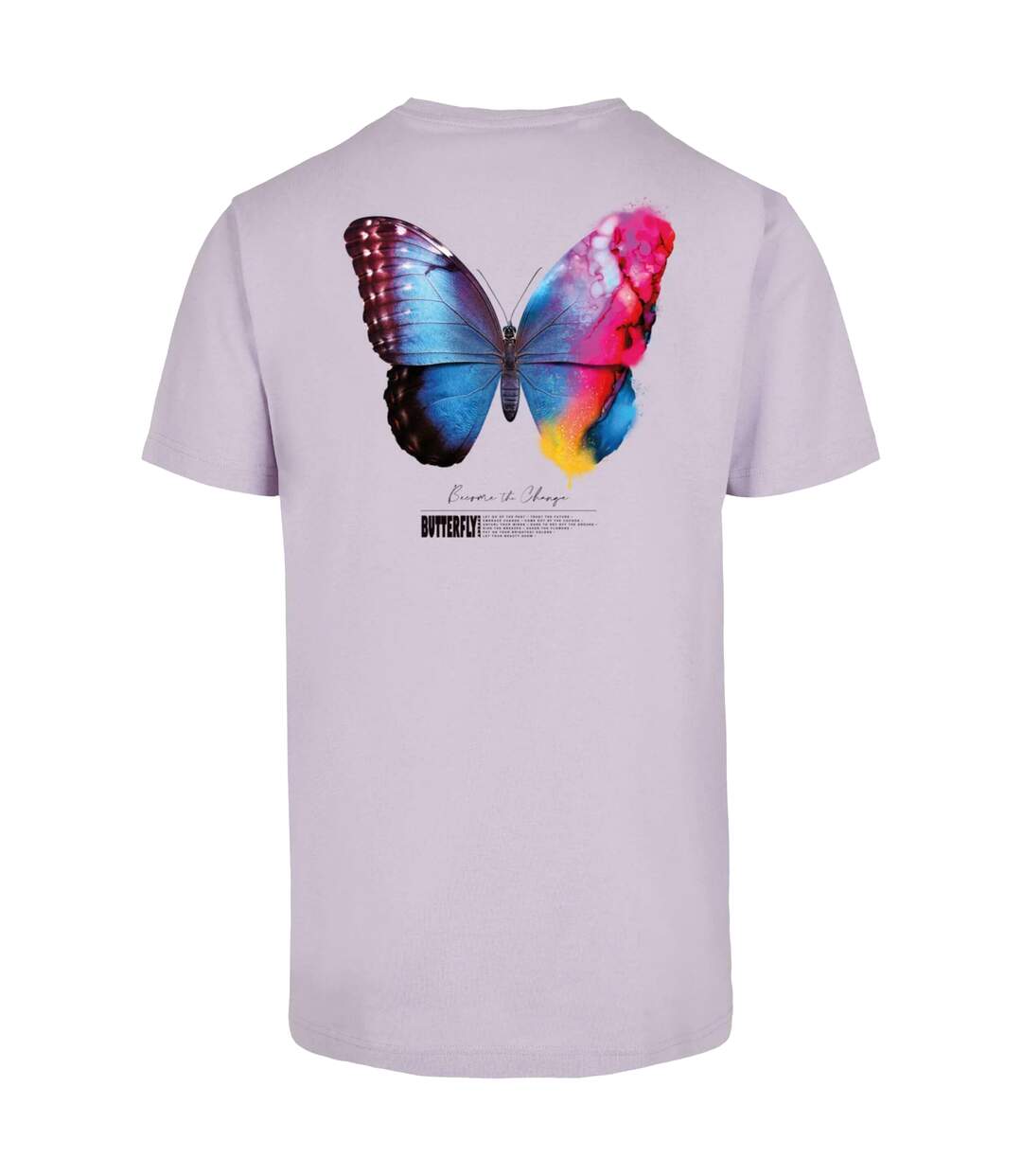 T-shirt Motif/style Papillon Become The Change 2.0 Homme Lilas Mister Tee-3