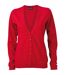 Gilet boutonné cardigan - FEMME - JN660 - rouge