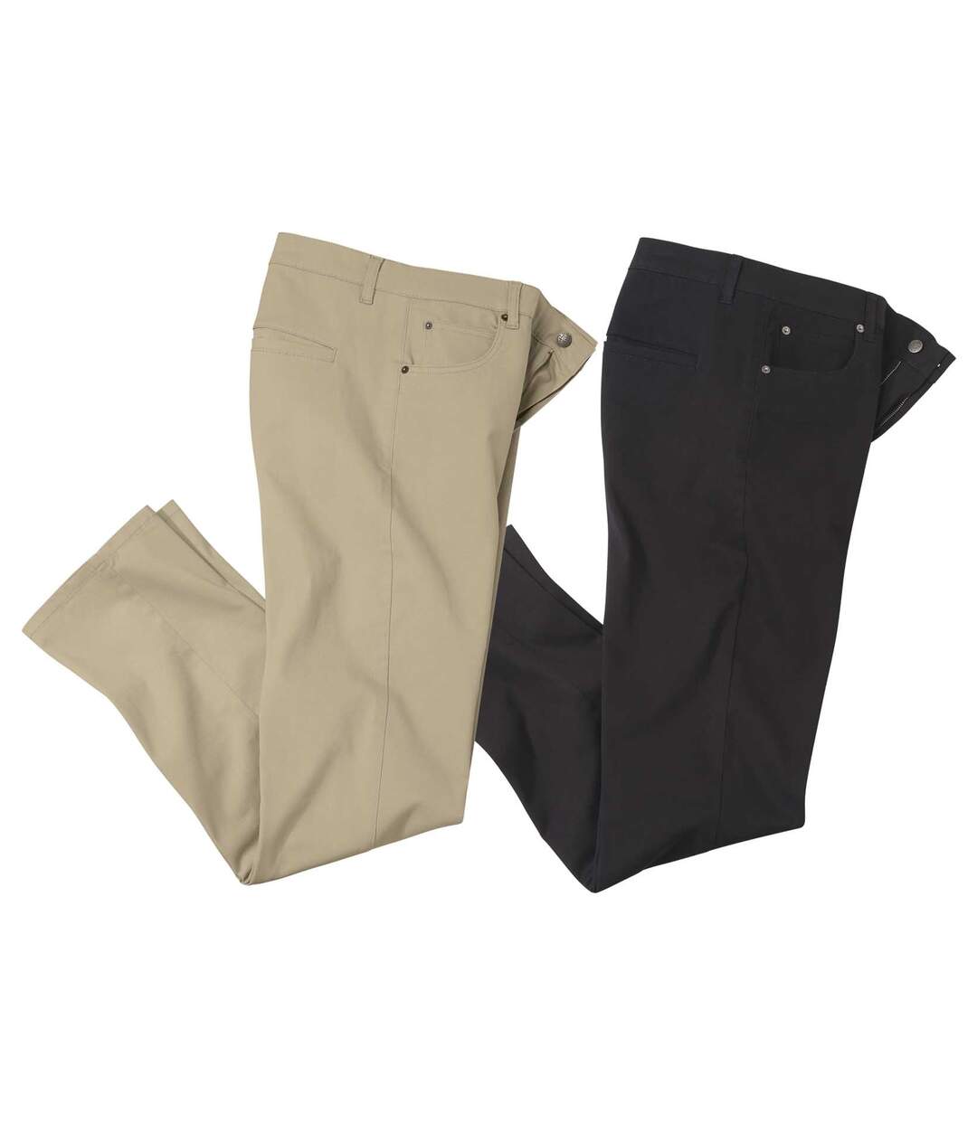 Pack of 2 Men's Stretch Pants - Beige Black Atlas For Men