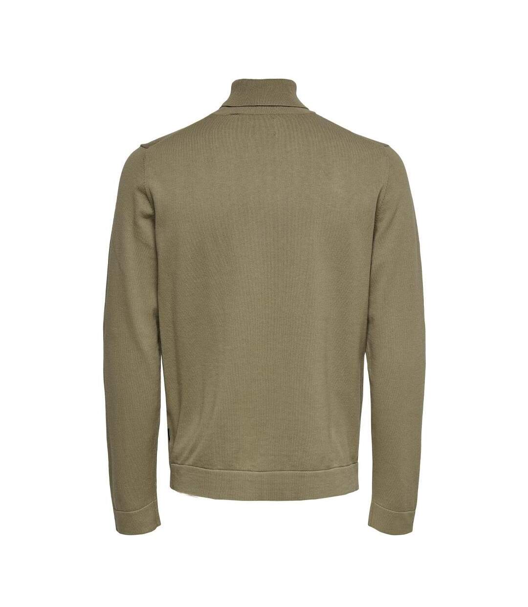 Pull col roulé taupe homme only & sons reg 12-2
