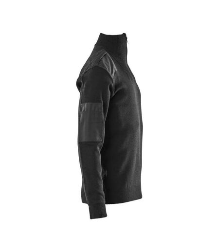 Mens Frontline Knitted Half Zip Jumper Black Mascot