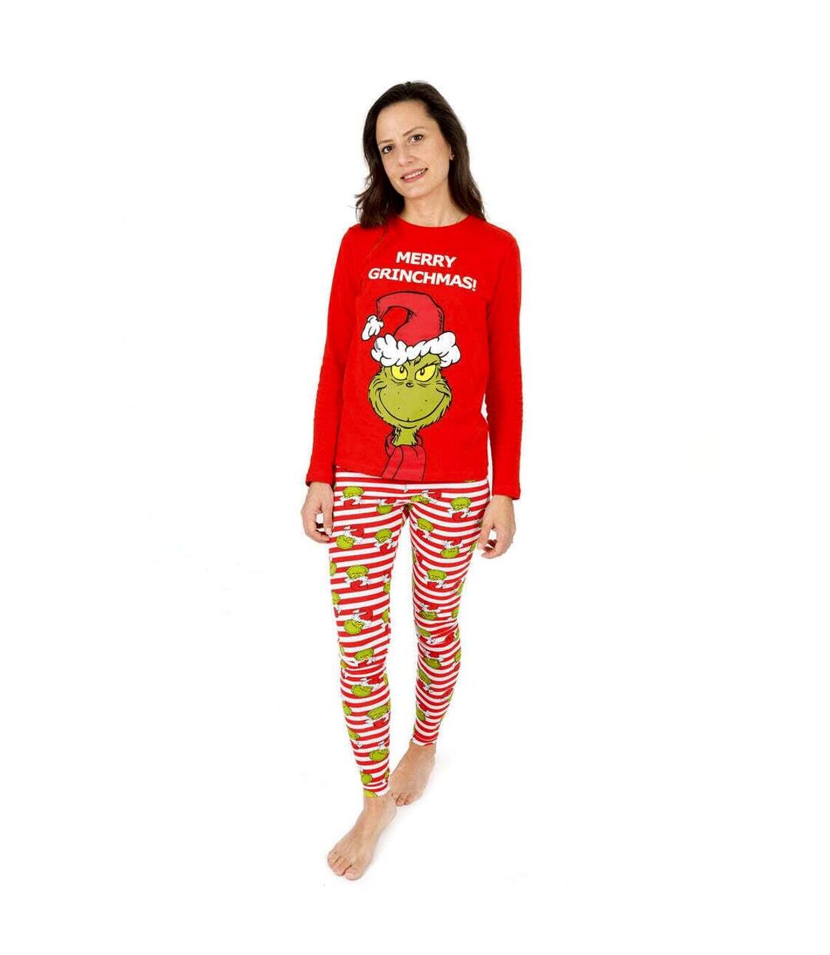The Grinch Womens/Ladies Christmas Pajama Set (Red/Green/White)