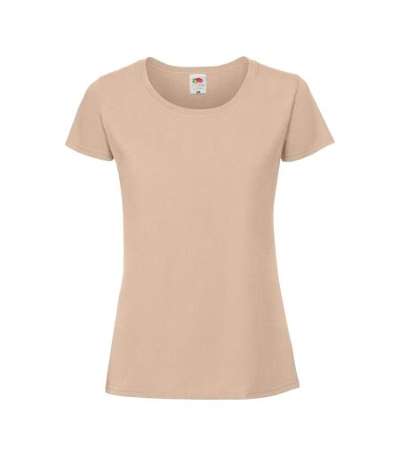 Womens/ladies Iconic 190 T-shirt Desert Sand Fruit Of The Loom