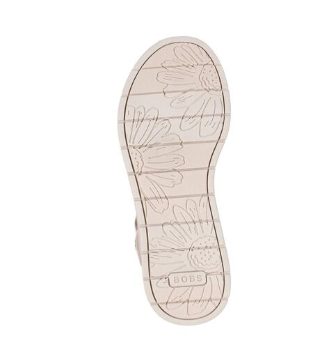 Womens/ladies Bobs Sun Ray Vegan Leather Sandals Rose Gold Skechers