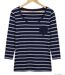 MAYFLOWER DARCY1 - Tee-shirt manches 3/4 marine à rayures blanches : le chic marin stretch-2