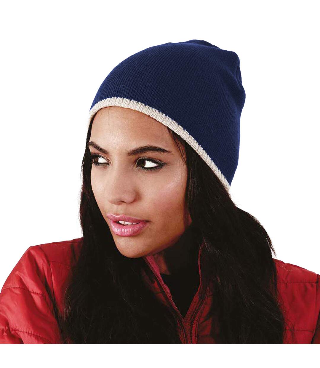 Bonnet bicolore adulte unisexe bleu marine/gris Beechfield-3