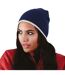 Bonnet bicolore adulte unisexe bleu marine/gris Beechfield