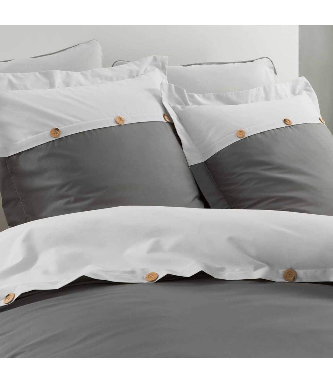 Parure de Lit 3 Pièces Versa 240x220cm Anthracite-5