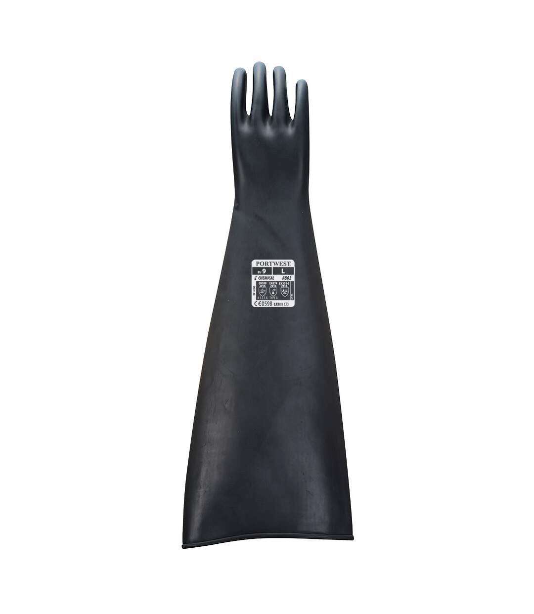 Unisex adult a802 heavyweight natural rubber gauntlet xl black Portwest-2