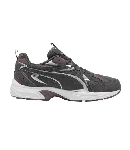 Mens Milenio Tech Leather Low Trainers Slate White Puma