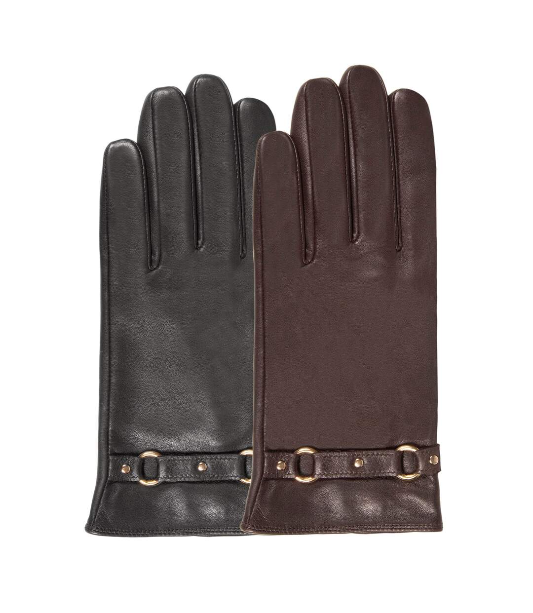 Isotoner Gants femme tactiles en cuir d'agneau pleine fleur - doublés soie-2