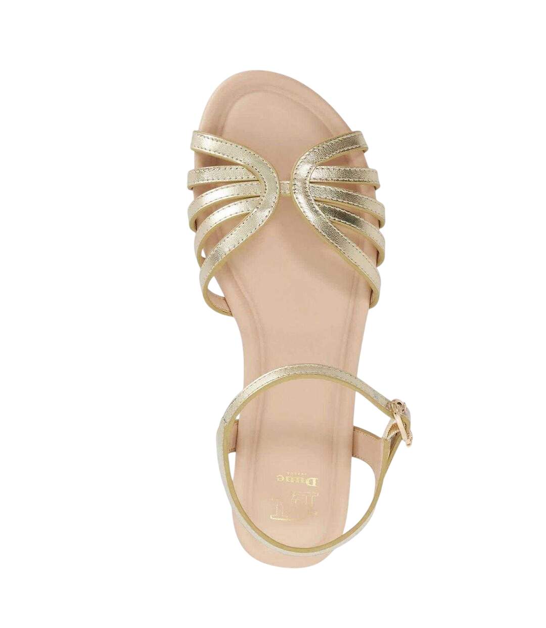 Womens/ladies Lilou Leather Sandals Gold Dune London-3