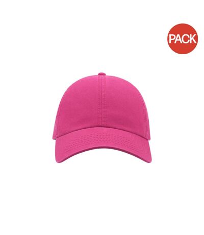 Atlantis Action 6 Panel Chino Baseball Cap (Pack of 2) (Fuchsia) - UTAB428