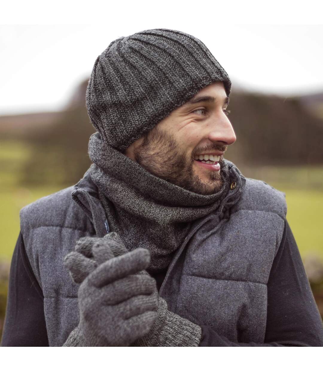 Heat Holders - Ensemble Bonnet Cache-cou Gants Polaire Thermique Homme-3
