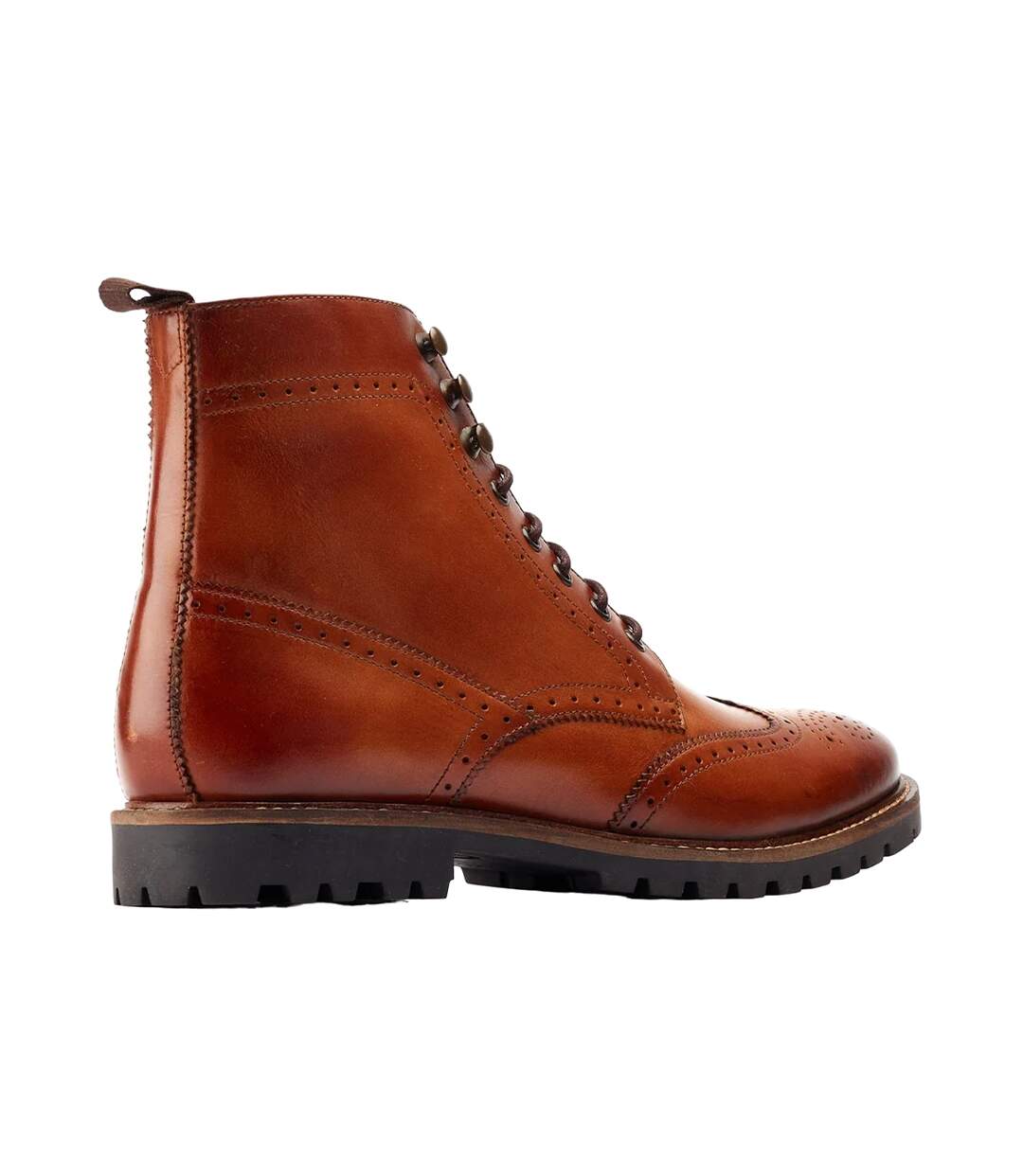 Mens boone leather boots tan Base London-2