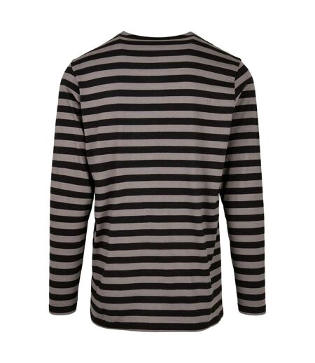 T-shirt Manches Longues Motif/style Rayé Homme Anthracite Noir Urban Classics