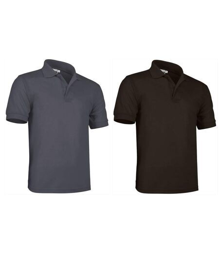 Lot 2 Polos manches courtes - Homme - PATROL - noir et gris