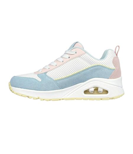 Baskets Uno Stand On Air Femme Bleu Clair Rose Skechers