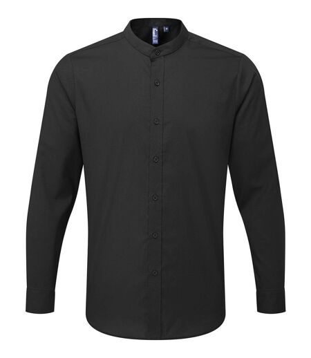 Chemise homme col grand-père - officier - PR258 - noir - manches longues