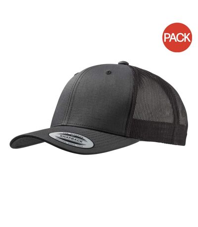 Lot de 2  casquettes flexfit adulte gris foncé Yupoong