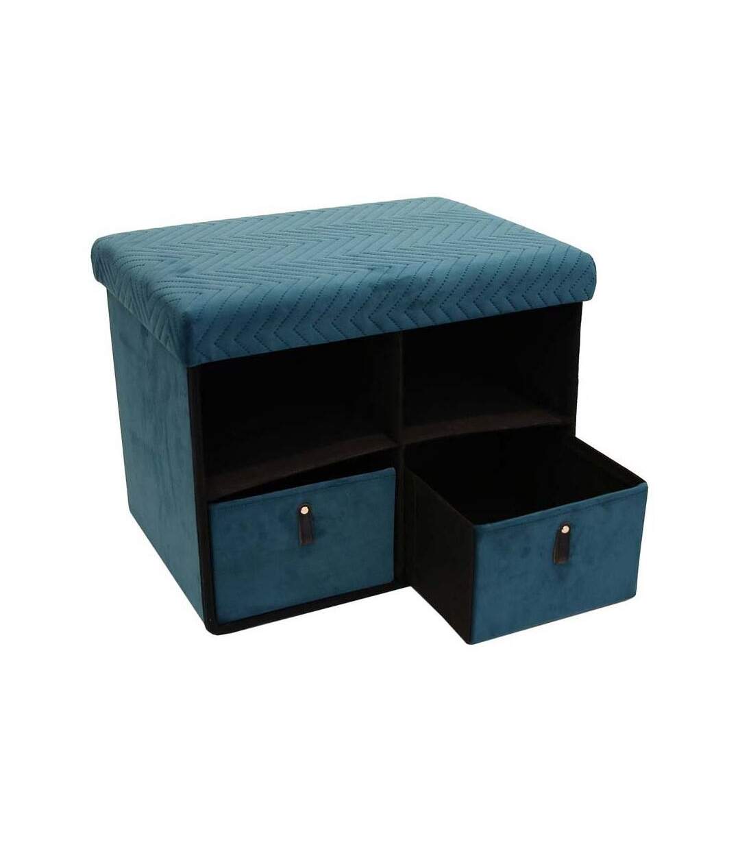 Pouf coffre de rangement avec niches Zig zag-4