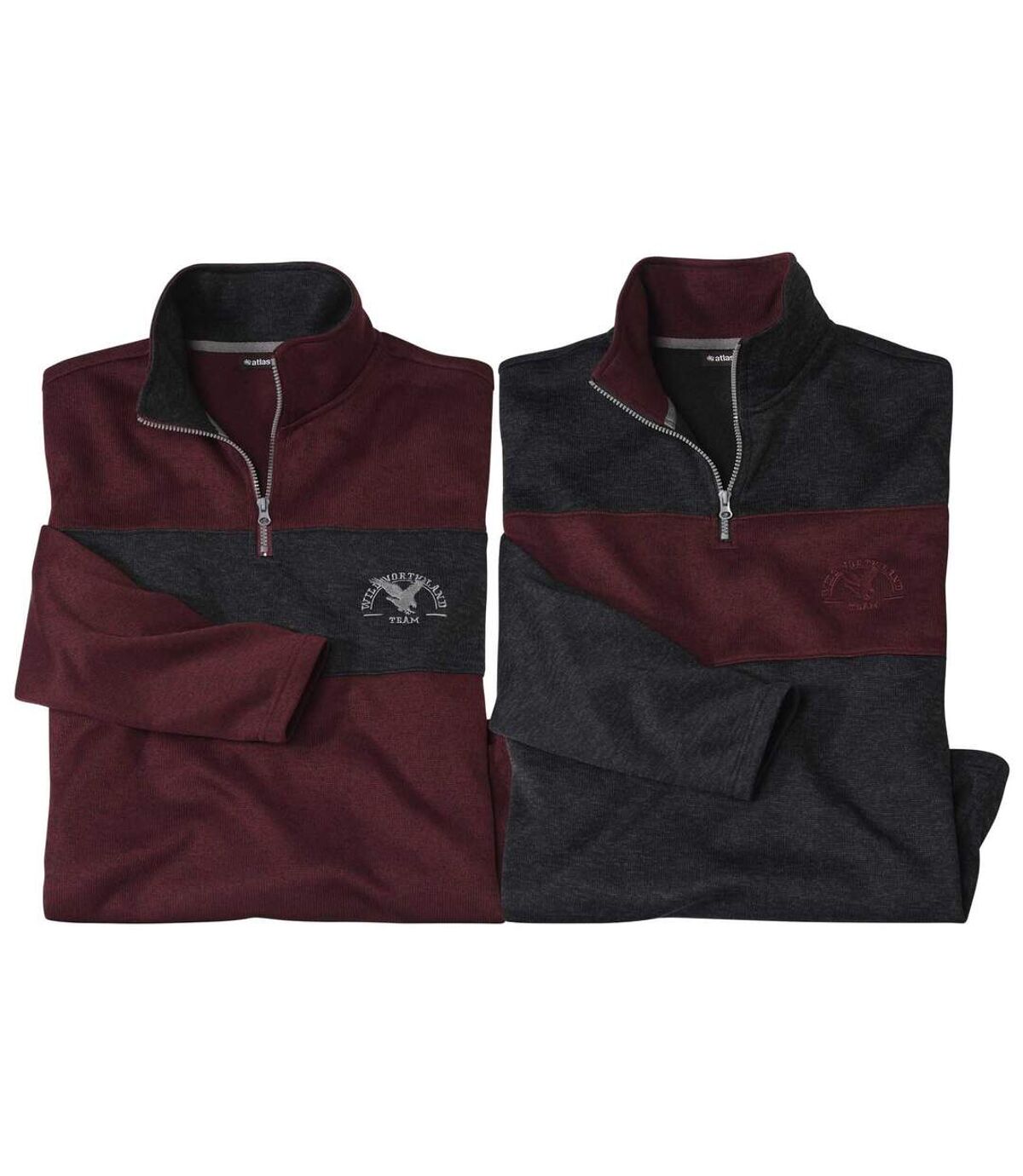 2er-Pack zweifarbige Shirts aus Molton Atlas For Men