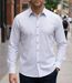 CHALLENGER CH4030 PETITS MOTIFS — Chemise à carreaux manches longues blanc/bleu : l'élégance du pur coton et de la coupe confort-1