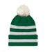 Celtic Stripe Bobble Football Beanie Green White Fan Originals-1