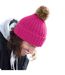 Bonnet d'hiver à revers mixte fuchsia Beechfield