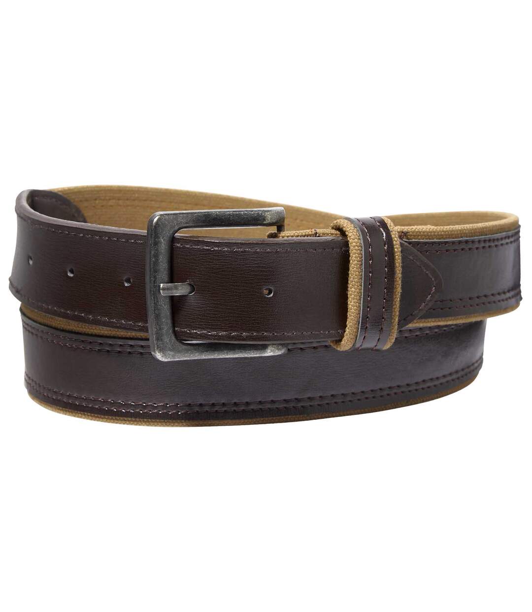 Men's Stylish Dual Material Brown Belt-1