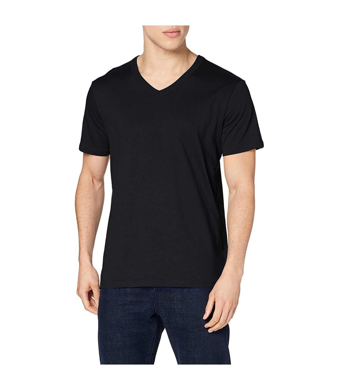T-shirt Col V Ben Homme Noir Stedman-2