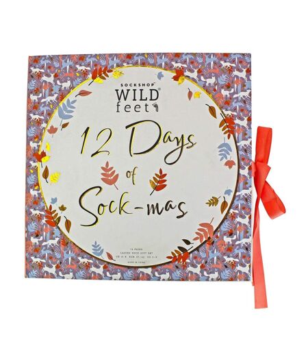Chaussettes avec calendrier de l'Avent de 12 jours pour dames