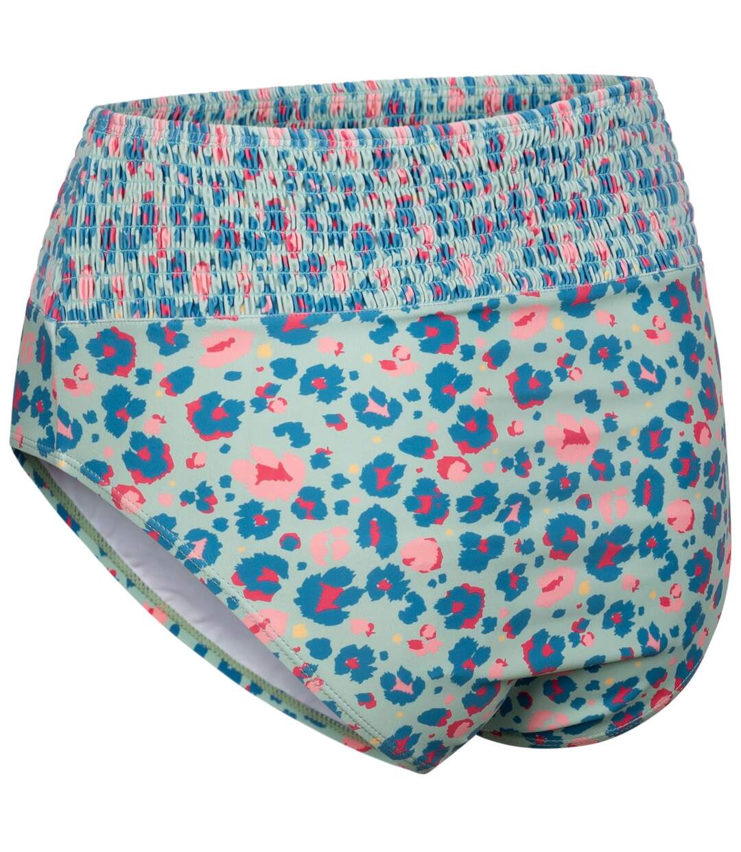 Womens/ladies Eryn Leopard Print Swim Briefs Light Sage Trespass-2