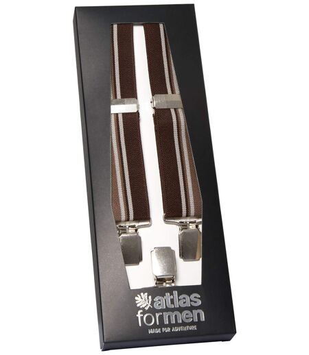 Men's Beige & Brown Suspenders Gift Set