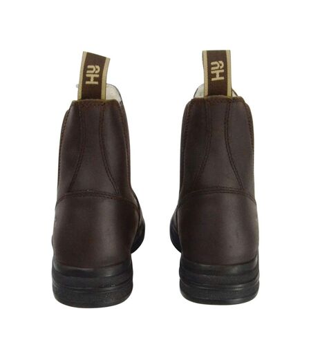 Unisex Adult Waxy Leather Jodhpur Boots Brown HyLAND