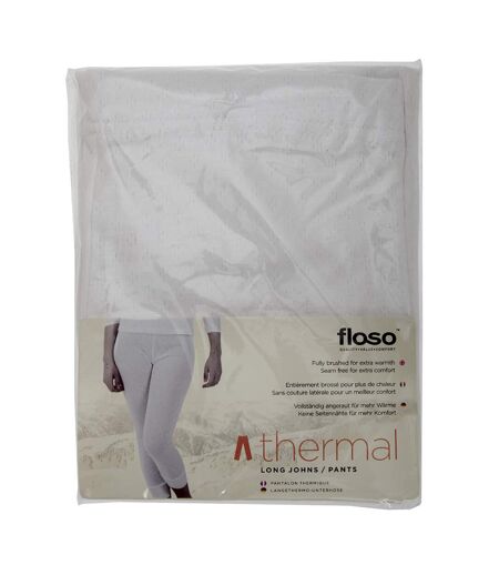 FLOSO Ladies/Womens Thermal Underwear Long Jane/Johns (Standard Range) (White) - UTTHERM128
