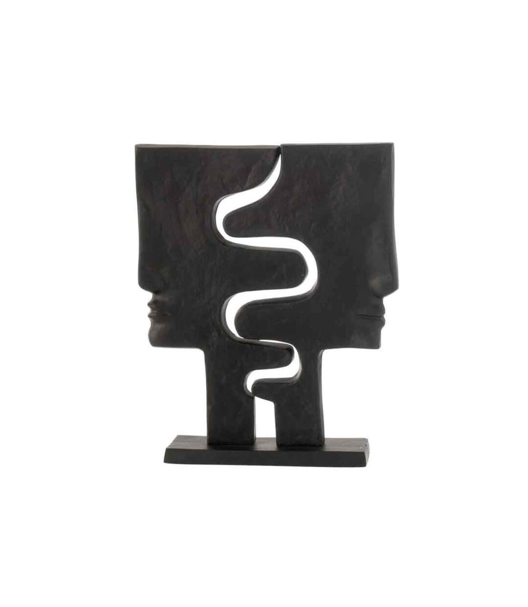 Statuette Déco Visages Imbriqués 38cm Noir-1