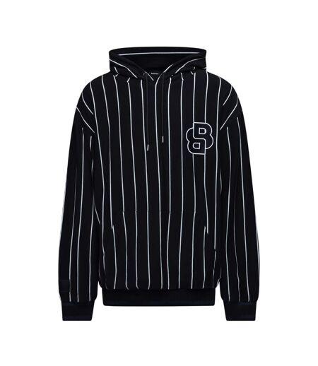 Sweat À Capuche Manches Longues Motif/style Fines Rayures Homme Bleu Foncé Boss