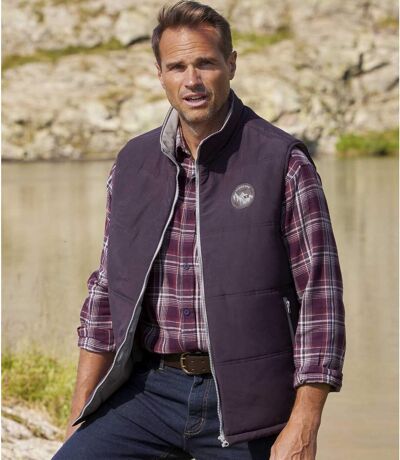 Men's Plum Puffer Vest - Water-Repellent