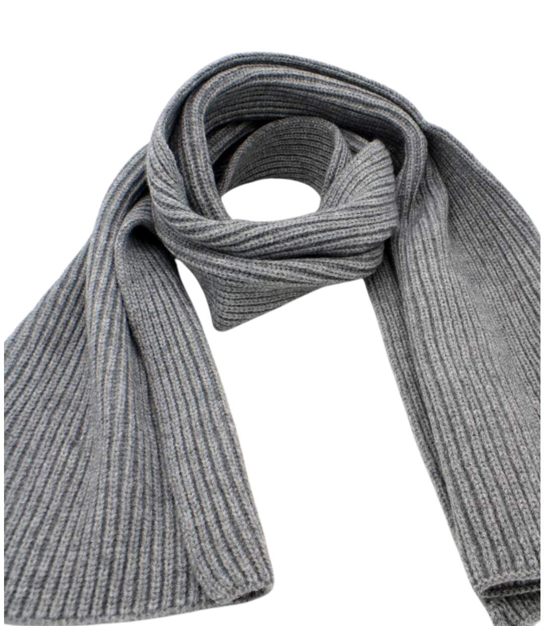 Echarpe homme classique - Couleur gris clair - Effet cachemire-1