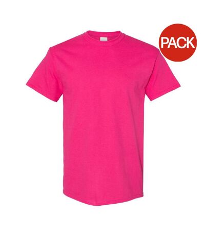 Lot de 5  t-shirts manches courtes hommes magenta Gildan