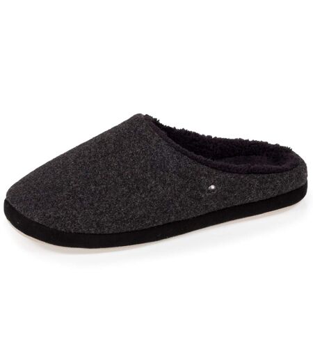 Isotoner Chaussons Mules homme ultra confortables et légers, semelle en cuir