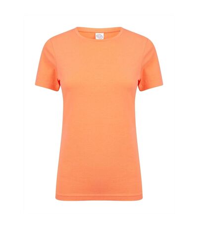 Skinni Fit Womens/Ladies Feel Good Stretch Short Sleeve T-Shirt (Coral) - UTRW4422