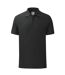 Mens tailored polo shirt black Fruit of the Loom