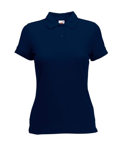 Fruit Of The Loom Womens Lady-Fit 65/35 Short Sleeve Polo Shirt (Deep Navy)
