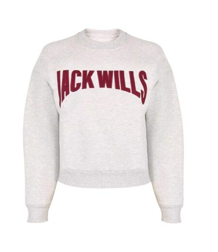 Sweat Motif/style Universitaire Femme Blanc Cassé Chiné Jack Wills