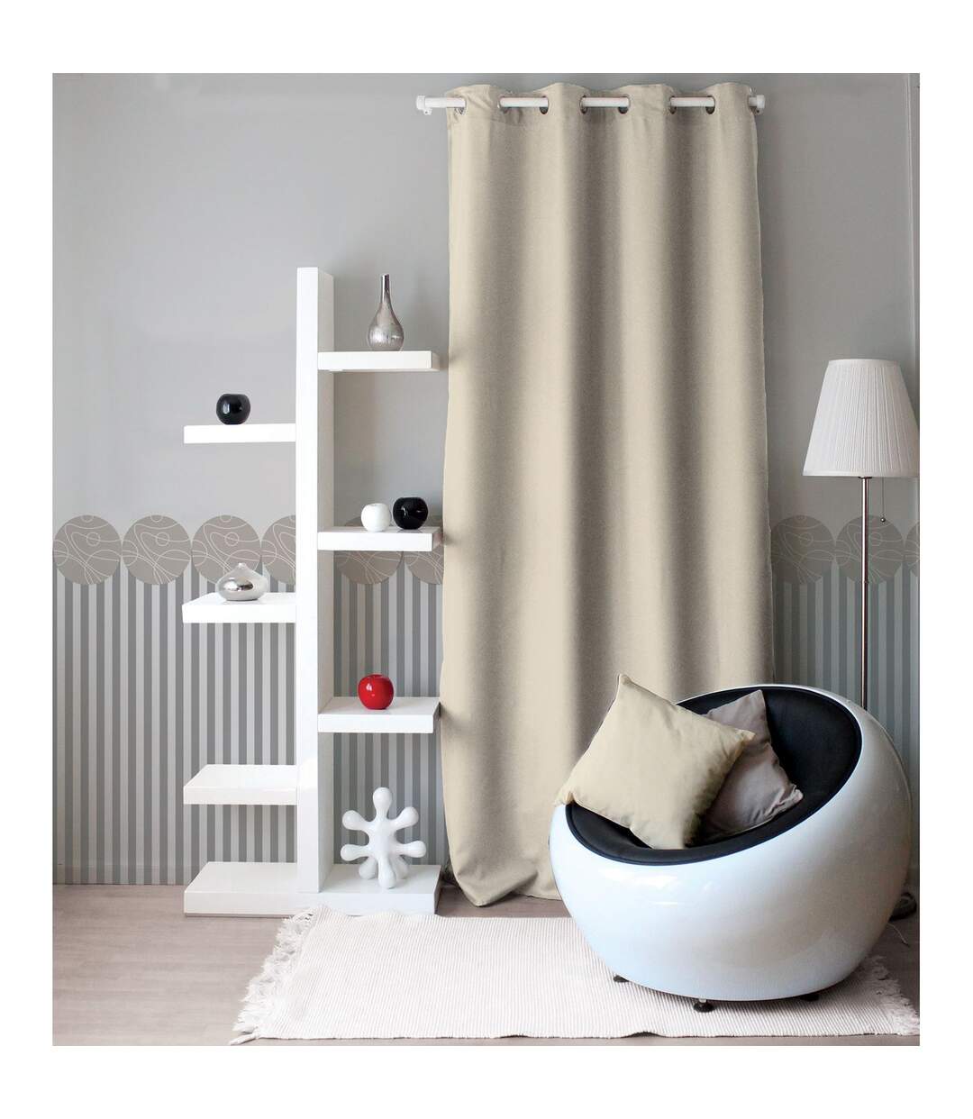 Lot de 2 Rideaux uni avec œillets-3