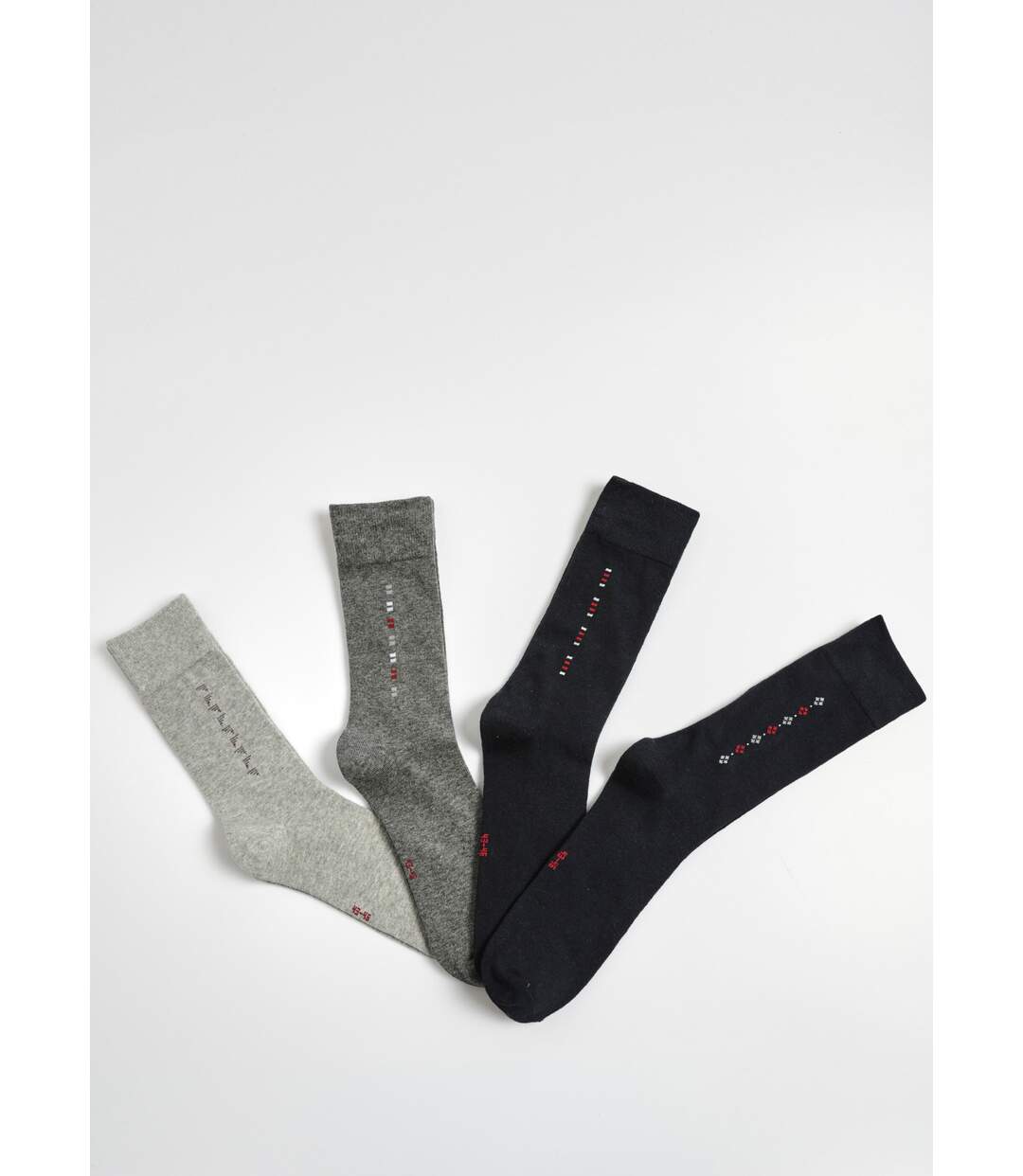 Lot de 4 Chaussettes petits motifs, clair-1