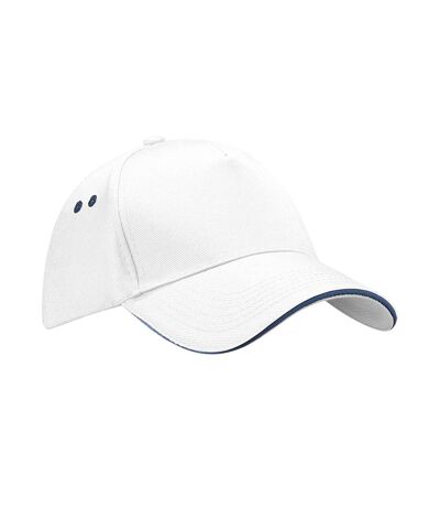 Casquette de baseball blanc / bleu marine Beechfield