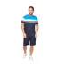 Mens Portmen Yarn Dyed Stripe Cotton T-shirt Blue Stripe Bewley & Ritch-1